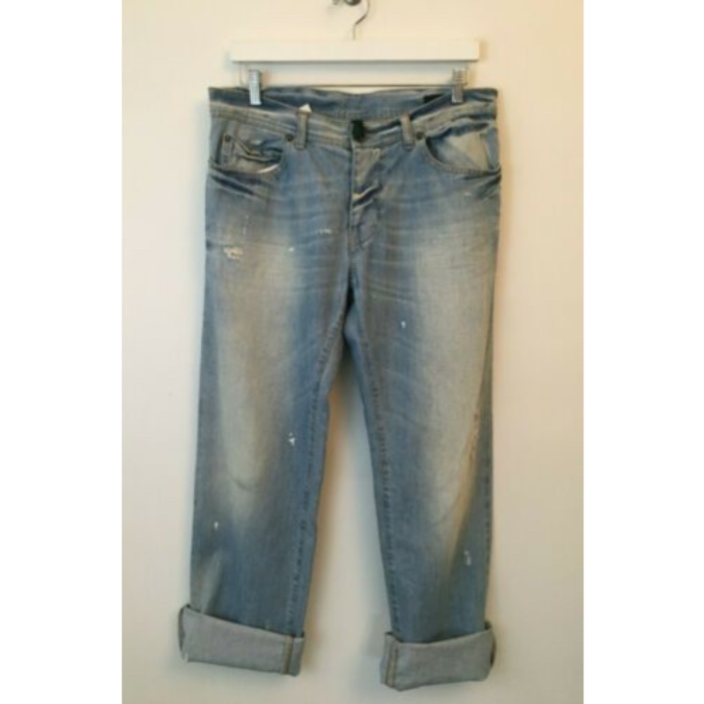 Mens Unisex Benetton Distressed Denim Jeans Sz 34